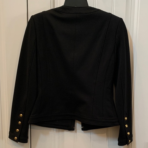 White House Black Market Elegant Black Blazer with Gold Accents - Picture 7 of 9